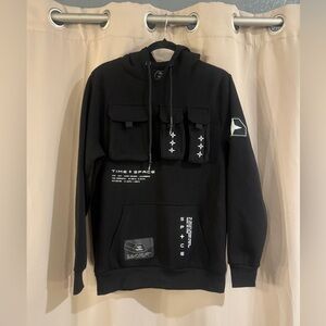 NWT Time & Space Black Graphic Hoodie
